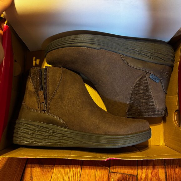 Ryka Side-Zip Water-Repellent Dark Brown Ankle Boots - Noelle Size 8M New in Box - Picture 1 of 10